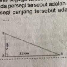 Check spelling or type a new query. Tentukan Panjang Sisi Miring Suatu Segitiga Siku Siku Jika Panjang Kedua Siku Sikunya 5 Cm Dan 12 Brainly Co Id
