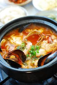 Haemul Sundubu Jjigae Seafood Soft Tofu Stew Recipe Korean Food Stew Recipes Seafood Soup