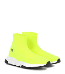 Balenciaga Socks Black And Yellow Balenciaga Speed Neon Stretch Knit High Top Sneakers In Yellow Modesens Balenciaga Shoes Balenciaga Sneakers Neon Yellow Shoes