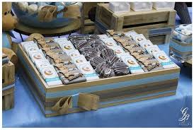 Welcome Baby Mostafa Newborn Babyboy Chocolate Table Display Blue Wood Decoration Baby Shower Theme Decorations Chocolate Decorations Welcome Baby