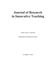 Journal Of Research In Innovative Teaching Publication Of