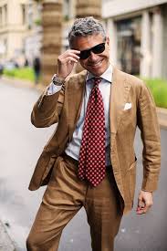 Light Brown Suit White Shirt Red Tie Menswear Mens Fashion Suits Linen Suit