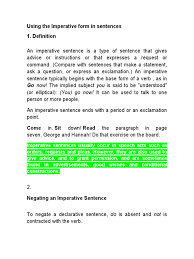 In this article we shall learn about them in more detail. Using The Imperative Form In Sentences Sentence Linguistics Question