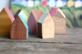 Miniature Wooden House Hand Painted Wood House Small Wooden House Modern Wood Decor Decorative Littl Small Wooden House House In The Woods Painting On Wood