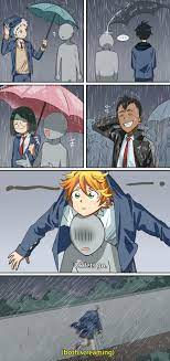 Spoilerless Caught In The Rain Meme Thepromisedneverland Noragami Anime Anime Funny Neverland