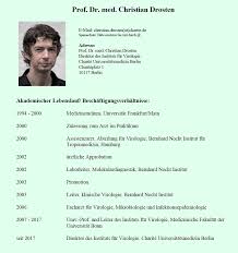 Was Stimmt Eigentlich Am Akademischen Lebenslauf Von C Drosten Corona Doks