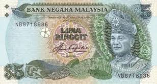 Ringgit malaysia dibagi menjadi 100 sens. Malaysia 5 Ringgit 1981 1984 Bank Negara Malaysia Foreign Currency
