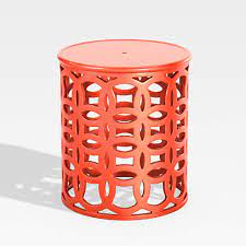 Furniture, decor & pillows, bedding, lighting, rugs Lattice Orange Outdoor Side Table Reviews Crate And Barrel