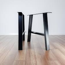Metal Dining Table Legs Set Of 2 Steel Dining Table Legs Table Base Trapezoid Metal Frame For Mid Century Modern Table In 2020 Dining Table Legs Metal Dining Table Metal Table Legs