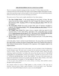 Doc The Development Of W B Yeats As A Poet Lisbern Shawn Academia Edu