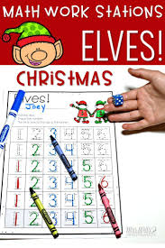 Christmas Themed Math Centers For Kindergarten Roll And Trace Numbers Great For Subitizing B Math Centers Kindergarten Math Work Stations Kindergarten Math