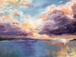 A gorgeous professional satin photo print is rear bonded to a beautiful. Purple Sunset Drawing By Lisa Rose Saatchi Art