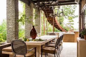 The best restaurants often have incredible views. Outdoor Dining Room Kitchen Mediterranean Patio Los Angeles By Mc Design Llc