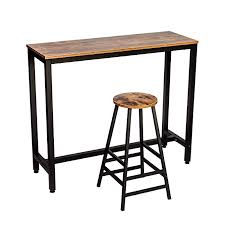 Amazon Com Ironck 2 Piece Pub Bar Table Set 47 2 L 15 7 W 39 4 H Industrial High Top Table With Kitchen Bar Table High Top Table Kitchen Bar Table Sets