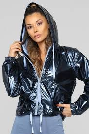Una Noche Mas Bodysuit Champagne Windbreaker Windbreaker Jacket Shiny Jacket