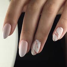 Light Pink White Ombre W Marble Accent Nails Faded Nails Cute Spring Nails French Fade Nails Pink and sparkles are the perfect combo.