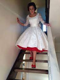 Real Brides In Colour Tea Length Wedding Dresses Fairygothmother Tea Length Wedding Dress Knee Length Wedding Dress Vintage Style Wedding Dresses