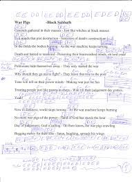 War Pigs Black Sabbath Guitar Chord Chart Lyrics And Chords Easy Guitar Songs Guitar Chords