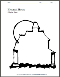 Get crafts, coloring pages, lessons, and more! Haunted House Coloring Page Student Handouts Haunted House Halloween Coloring Sheets Halloween Preschool