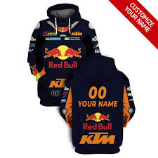 Red Bull Ktm Racing Custom Name Number 3d Hoodie Shirt In 2020 Red Bull Ktm Ktm Red Bull