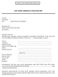 Format surat permohonan pengajuan akreditasi paud dan pkbm. Surat Permohonan Akreditasi Paud Dan Pnf Tahun 2021 2022 Maxtrimus