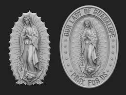 Our Lady Of Guadalupe Medallion Set 3d Print Model In 2020 3d Printable Models Print Models 3d Model