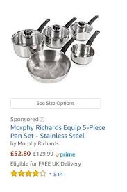 Was 129 99 Price 52 80 Free Delivery Imorphy Richards Equip 5 Piece Pan Set Stainless Steel Pan Set Stainless Steel Pans Milk Pan