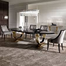 Italian Black Lacquered Gold Oval Dining Set Juliettes Interiors Luxury Dining Room Modern Dining Room Luxury Dining Tables