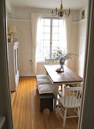 Farmhouse Table In An Apartment Farmhouse Table For Narrow Or Tight Spaces Dining Room Small Dinner Room Narrow Dining Tables