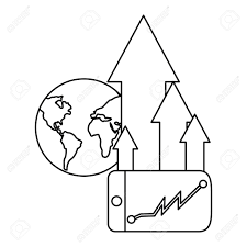 Smartphone Chart Arrow Business Financial Vector Illustration