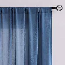 Maybe you would like to learn more about one of these? Buy Blue Sheer Curtains Living Room 63inch Velvet Soft Bedroom Window Curtain Drapes For Privacy Luxury Semi Sheer Curtain Set For Men Guest Room Dorm Basement Small Window 52w X2pcs Rod Pocket Online