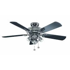 Portage bay modern flush mount ceiling fans with light. Fantasia Gemini 42 Inch Pull Cord Pewter Ceiling Fan With Gloss Black Blades And Venice Light At Uk Electrical Supplies