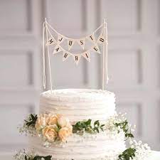 Just Married Flag Cake Topper In 2020 Wedding Cake Topper Banner Rustic Cake Toppers Wedding Cake Rustic