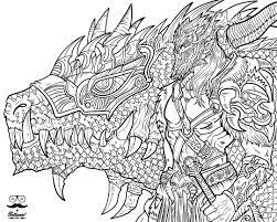 Free printable coloring pages for adults advanced dragons. Dragon Printable Adult Coloring Pages