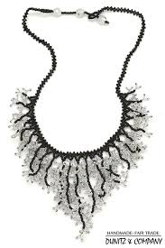 Black And White Necklace Seed Bead Coral Necklace Classic Black White Affordable Fairtrade And Hand Made This Is A Per White Beaded Necklaces Beaded Jewelry Fair Trade Jewelry