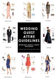 White tie is the most formal dress code, where men. Wedding Guest Attire Guidelines Wedding Dress Codes