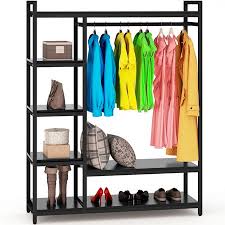 Free Standing Closet Organizer Tribesigns Heavy Duty Clothes Closet Portable Garment Rack With 6 Tier Free Standing Closet Standing Closet Shelves In Bedroom