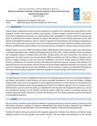 Building Resilience Through Integrated Climate Change Adaptation And Disaster Risk Reduction Concept Note Climate And Forests