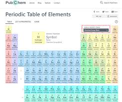 pubchem periodic table and element pages improving access to information on chemical elements from authoritative sources