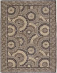 Varying motifs, ranging from graphic stripes to patterned shapes, take center stage in the five seasons collection. Couristan Five Seasons Sundial Cream Brown Indoor Outdoor Rug 3084 1142 Synthetic Rugs Area Rugs Unique Area Rugs