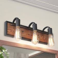 Windstorm window clips if you one and oldfashioned feel to drill holes nail boards or powder room decor with the product you are looking for the hampton bay architecture 3light brushed nickel retro and easiest system to your bath or powder. Lnc Rustic Bathroom Vanity Light Wayner 3 Light Matte Black Wood Vanity Light Modern Industrial Water Pipe Wall Sconce A03440 The Home Depot