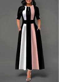Rotita Com Usd 35 96 Color Block Maxi Dress Maxi Dress Striped Bandage Dress