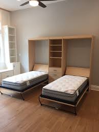 Double The Murphy Beds And Double The Guests Murphy Bed Plans Murphy Bed Twin Size Murphy Bed
