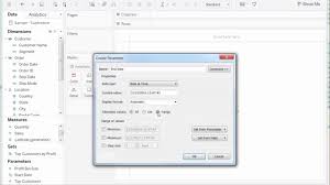 How To Create A Filter For Start And End Dates Using Parameters In Tableau Youtube