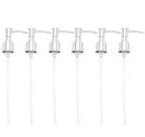6Pcs Subpackaging Bottle Pump Head Emulsion Bottle Replacement Press Pumps  Bottle Caps (28/410 Silver)