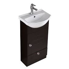 You can easily see and reach your things because the drawers pull. Mahayla 17 3 4 Small Cabinet Vanity Bathroom Sink Black With Faucet Drain And Overflow Item 21955