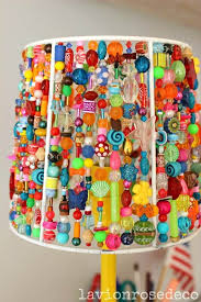 A Lamp Composed Of A Shade With A Hodge Podge Of Different Beads Beaded Lampshade Lamp Shade Crafts Crafts