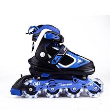 Mammygol Adjustable Inline Skates For Kids Boys Girls Roller Shoes With Light Up Wheels Size 39 42 Black B Inline Skates For Kids Inline Skating Kids Skates