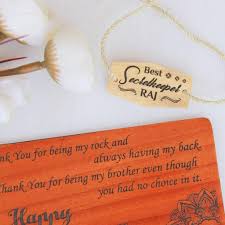 For your brother, miles away on rakhi. Best Secretkeeper Personalized Wooden Rakhi Rakhi Cards Online Woodgeekstore