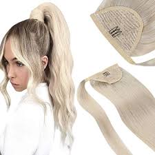 Chrissy danielle | cle blondes. Vesunny 16 Ponytail Blonde Hair Extensions Remy Human Hair 80g Set Wrap Around Clip Ponytail Hair Extensions Platinum Blonde Real Hair Wantitall